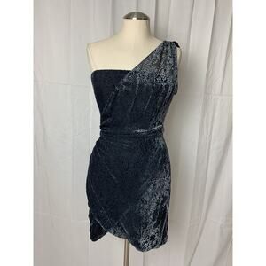 Silence And Noise Velvet One Shoulder Party Cocktail Dress Size 4 Whimsygoth